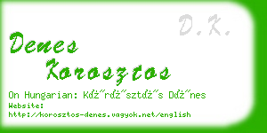 denes korosztos business card